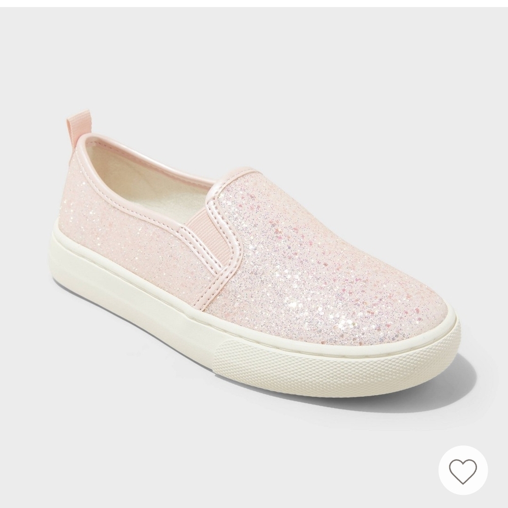 Glittery Cat & Jack Pink Slip-On Kids Shoes